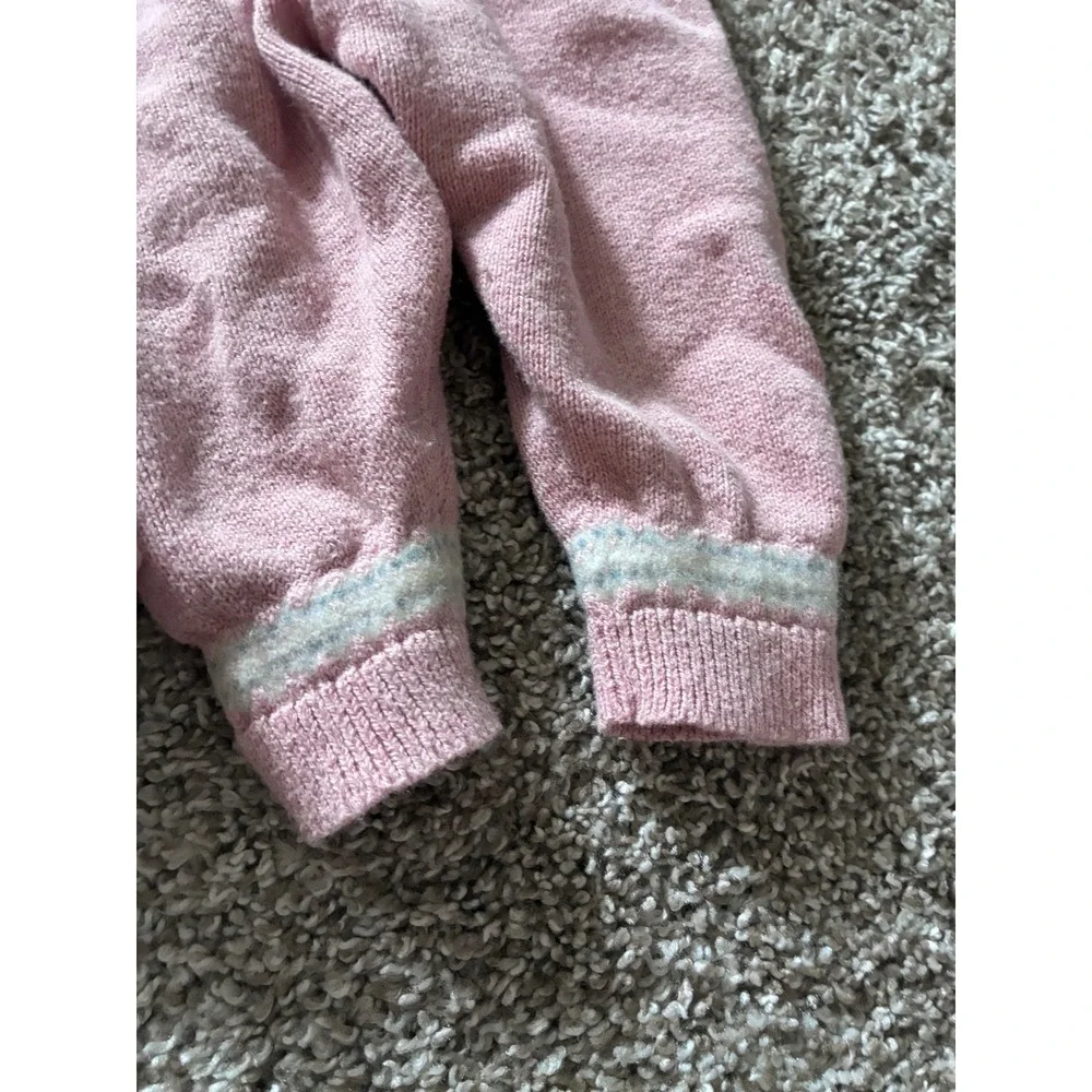 Ralph Lauren Baby Girls Pink Fair Isle Wool Sweater Dress & Legging 9-12 months